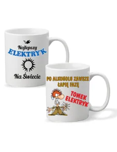 FOTO KUBEK z nadrukiem PREZENT dla ELEKTRYKA
