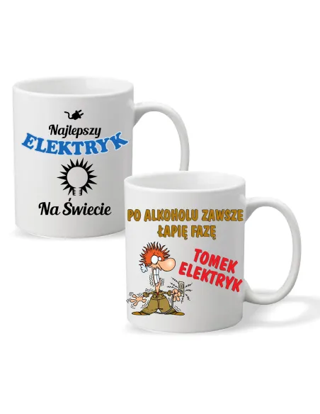 FOTO KUBEK z nadrukiem PREZENT dla ELEKTRYKA