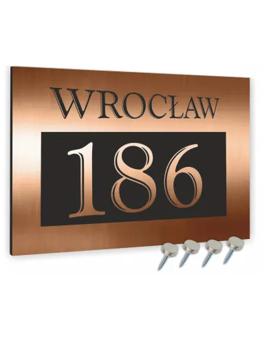 Tablica ALUMINIOWA adresowa Tabliczka Numer Domu miedziana 30x40 dibond