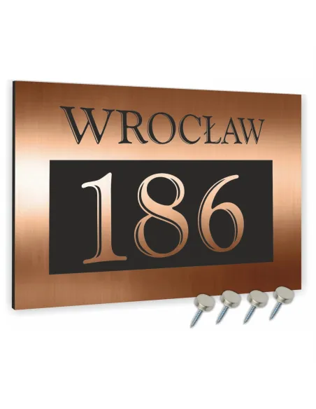 Tablica ALUMINIOWA adresowa Tabliczka Numer Domu miedziana 30x40 dibond