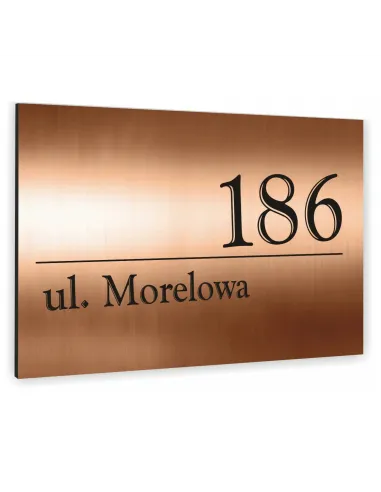 TABLICZKA ADRESOWA NUMER DOMU SZYLD - ALUMINIUM miedziany kolor 40x30 cm dibond