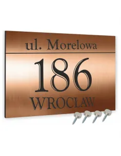 Tabliczka Nr DOMU Tablica ADRESOWA ALUMINIUM 40x30 cm dibond miedziana