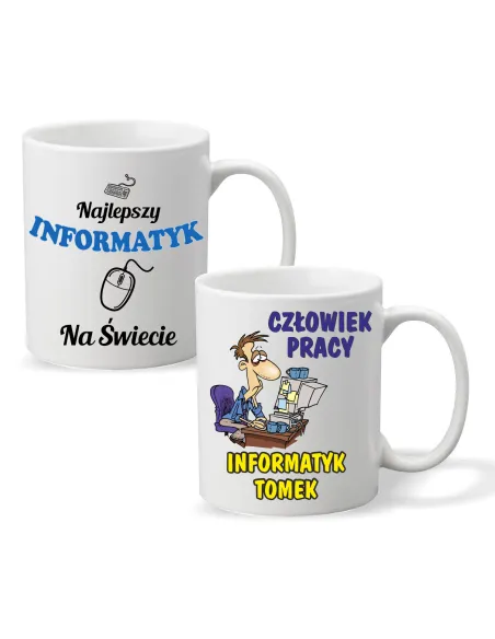 FOTO KUBEK z nadrukiem PREZENT dla INFORMATYKA