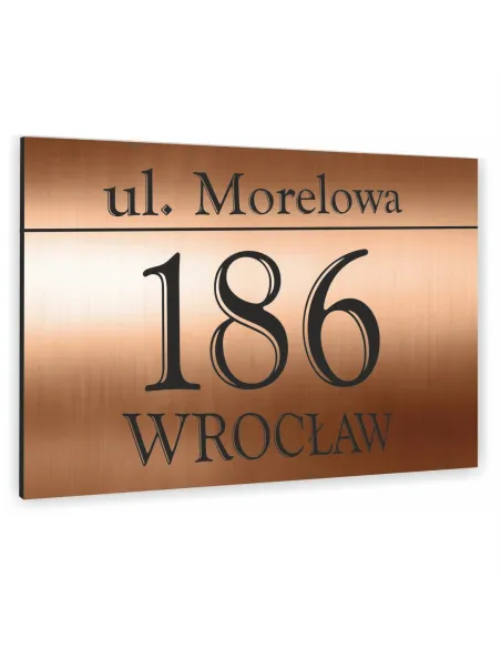 Tabliczka Nr DOMU Tablica ADRESOWA ALUMINIUM 40x30 cm dibond miedziana