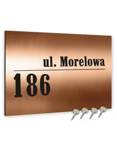 TABLICA ADRESOWA z numerem domu DIBOND miedziana 40x30 cm