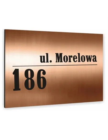 TABLICA ADRESOWA z numerem domu DIBOND miedziana 40x30 cm