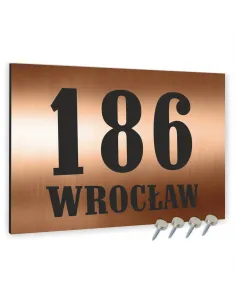 Tabliczka Tablica ADRESOWA ALUMINIOWA miedziana 40x30 cm dibond