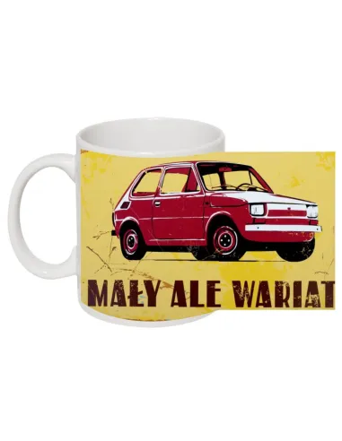 Kubek PRL maluch FIAT 126P samochód mały stare czasy zabawny prezent