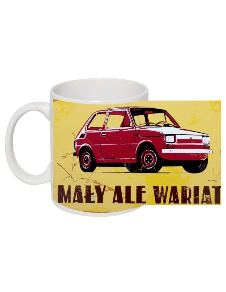 Kubek PRL maluch FIAT 126P samochód mały stare czasy zabawny prezent