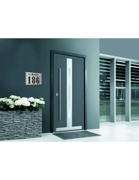 NUMER NA BUDYNEK dom Tabliczka INOX kolorowy nadruk ALUMINIUM 3D 20x15 cm dibond