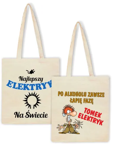 Eko Torba z nadrukiem PREZENT dla ELEKTRYKA