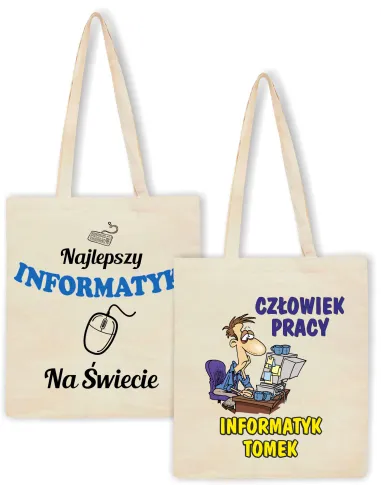 Eko Torba z nadrukiem PREZENT dla INFORMATYKA