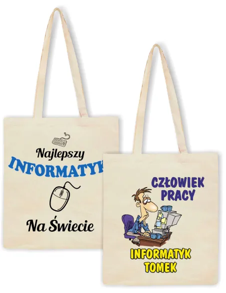 Eko Torba z nadrukiem PREZENT dla INFORMATYKA