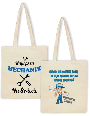 Eko Torba z nadrukiem PREZENT dla MECHANIKA