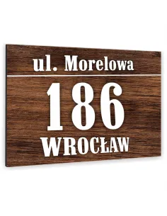 Tabliczka adresowa kolorow nadruki z numer domu NAZWA ULICY 30x20 dibond