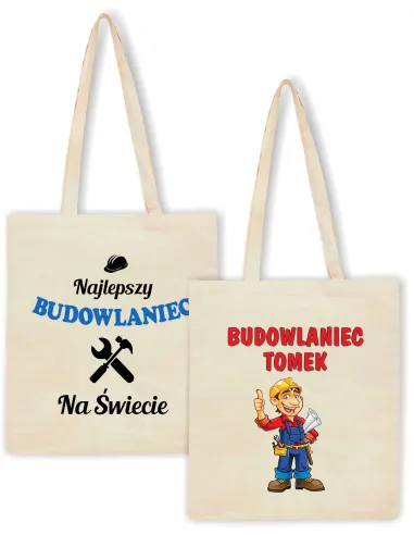 Eko Torba z nadrukiem PREZENT dla BUDOWLAŃCA
