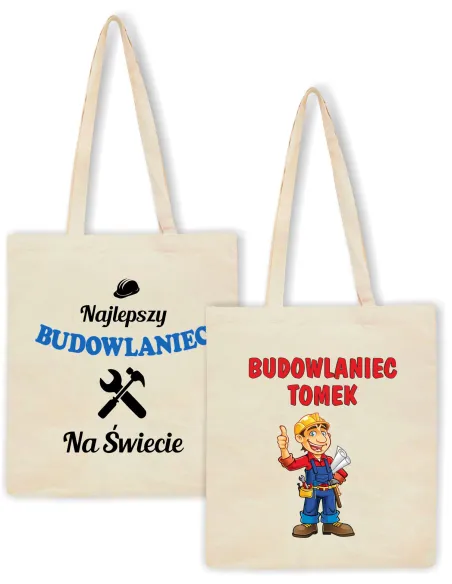 Eko Torba z nadrukiem PREZENT dla BUDOWLAŃCA
