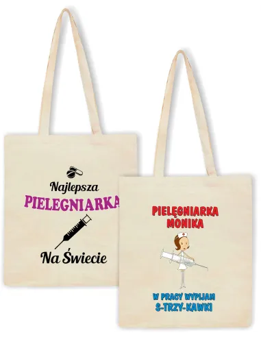 Eko Torba z nadrukiem PREZENT dla PIELĘGNIARKI
