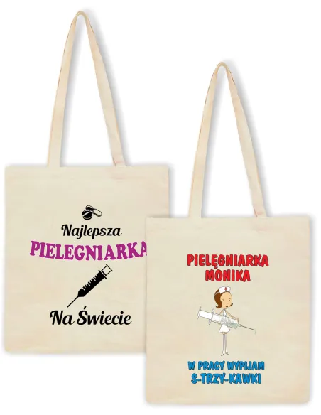 Eko Torba z nadrukiem PREZENT dla PIELĘGNIARKI