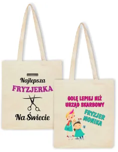 Eko Torba z nadrukiem PREZENT dla FRYZJERKI
