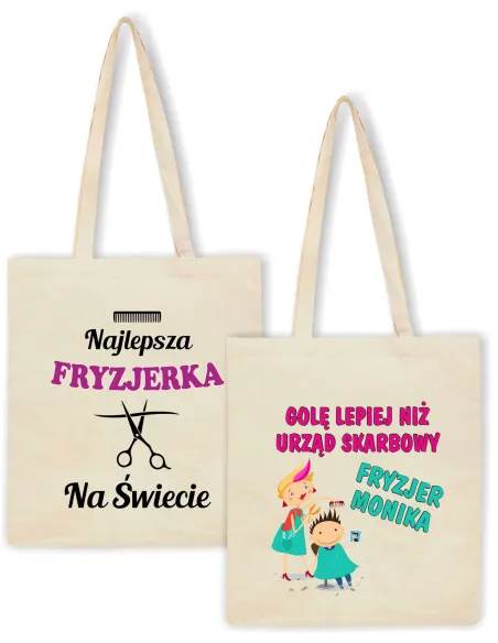 Eko Torba z nadrukiem PREZENT dla FRYZJERKI