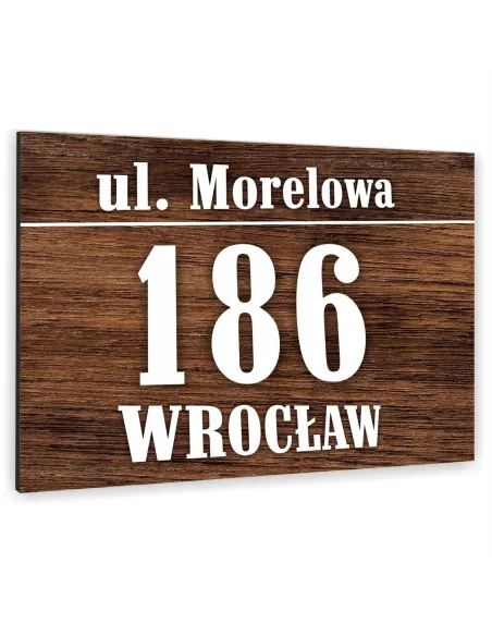 Tabliczka adresowa kolorow nadruki z numer domu NAZWA ULICY 40x30 dibond