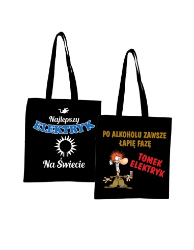 Eko Torba z nadrukiem PREZENT dla ELEKTRYKA