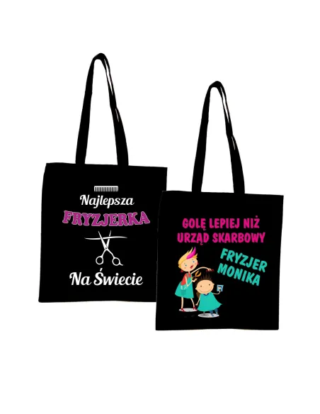 Eko Torba z nadrukiem PREZENT dla FRYZJERKI
