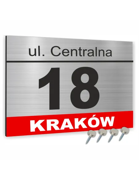 Tabliczka ADRESOWA ALUMINIOWA Tablica NUMER DOMU 20x15 dibond