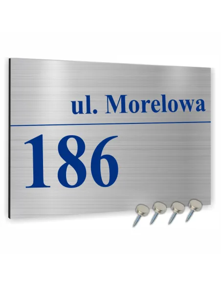 Tabliczka ADRESOWA ALUMINIOWA Tablica NUMER DOMU własny wzór DIBOND 20x15 cm