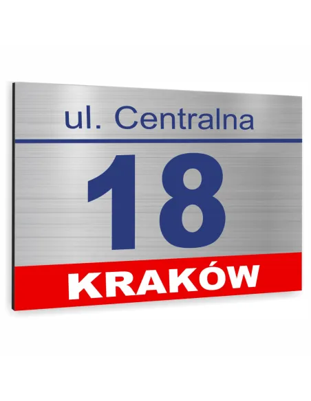 Tabliczka adresowa numer domu NAZWA ULICY 15x20 dibond