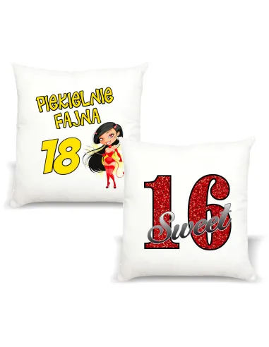 Poduszka Prezent na urodziny Piekielnie fajna 18