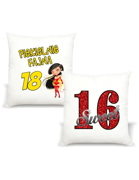 Poduszka Prezent na urodziny Piekielnie fajna 18