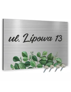 TABLICZKA ADRESOWA  ALUMINIOWA SREBRNA różne nadruki 20x15 cm dibond
