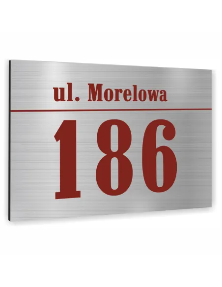 NUMER NA BUDYNEK dom Tabliczka INOX ALUMINIUM kolorowy nadruk 20x15 cm dibond