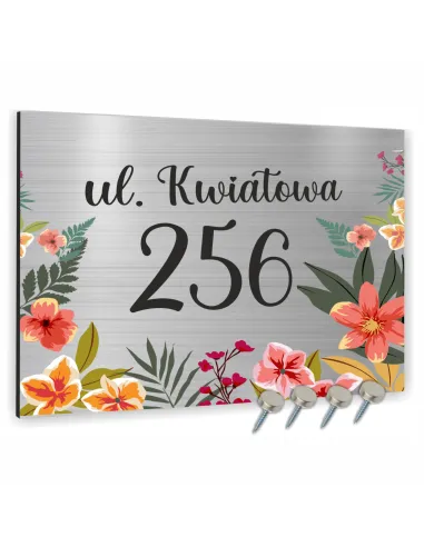 Tabliczka ADRESOWA ALUMINIOWA kolorowa Tablica NUMER DOMU dibond 20x15 cm