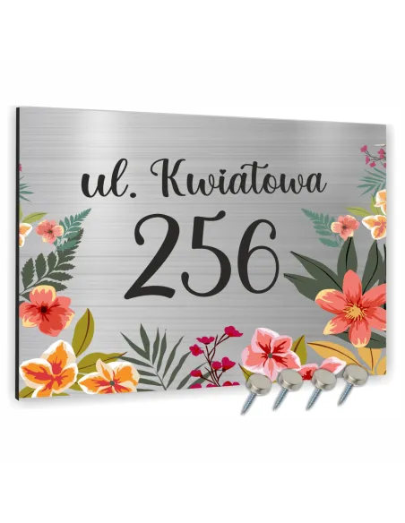 Tabliczka ADRESOWA ALUMINIOWA kolorowa Tablica NUMER DOMU dibond 20x15 cm