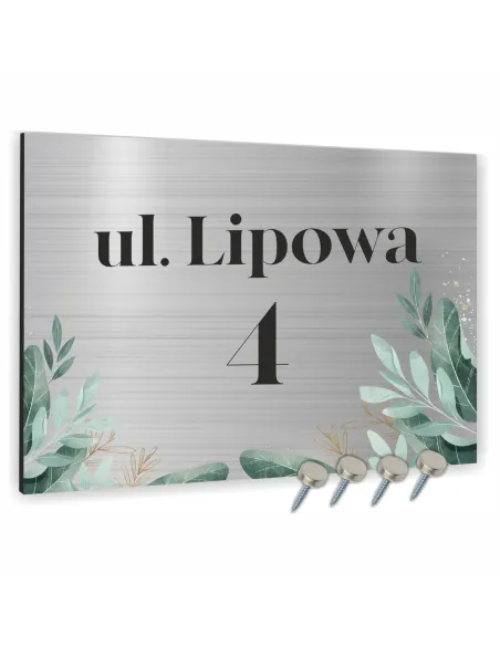Cyfry na dom NUMER DOMU SREBRNE z różnymi motywami aluminium 3D 15x20cm dibond