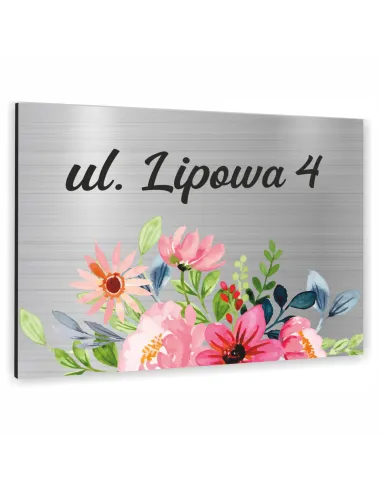 Tabliczka ADRESOWA Aluminiowa SREBRNA rożne wzory Numer domu dibond 20x15cm