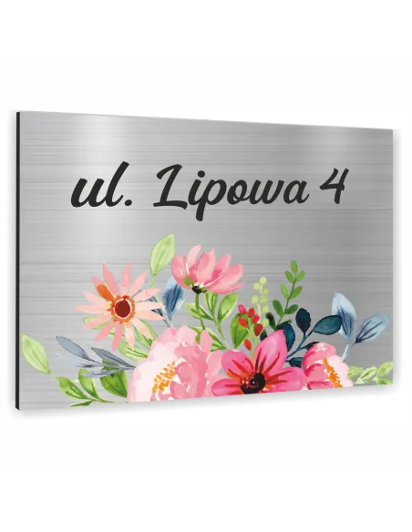 Tabliczka ADRESOWA Aluminiowa SREBRNA rożne wzory Numer domu dibond 20x15cm
