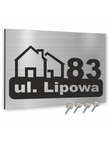 TABLICA Z NUMEREM DOMU TABLICZKA adresowa z motywem domu 20x15cm dibond