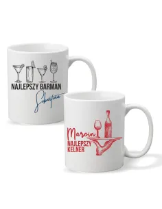 FOTO KUBEK z nadrukiem PREZENT dla NAJLEPSZEGO BARMANA