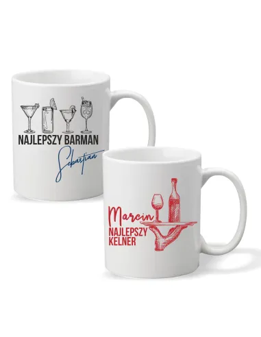 FOTO KUBEK z nadrukiem PREZENT dla NAJLEPSZEGO BARMANA