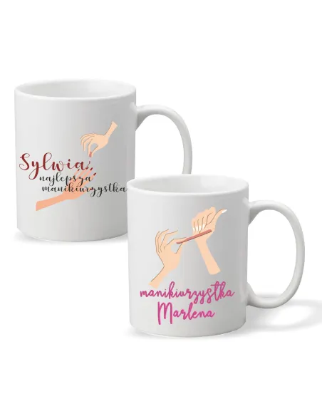 FOTO KUBEK z nadrukiem PREZENT dla MANIKIURZYSTKI