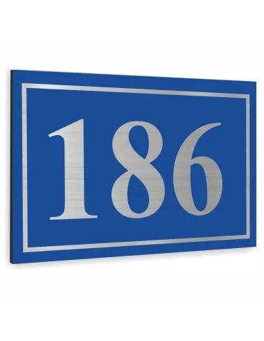 Tabliczka Tablica ADRESOWA ALUMINIOWA niebieskie elementy dibond 20x15 cm