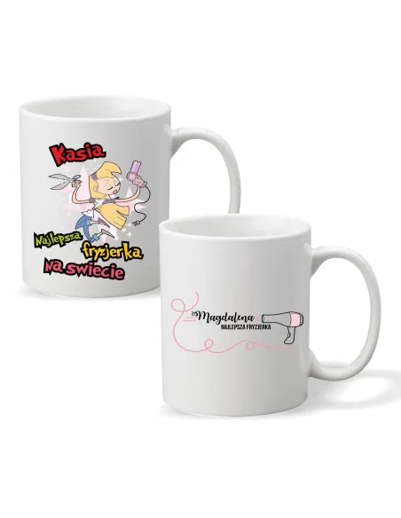 FOTO KUBEK z nadrukiem PREZENT dla FRYZJERKI