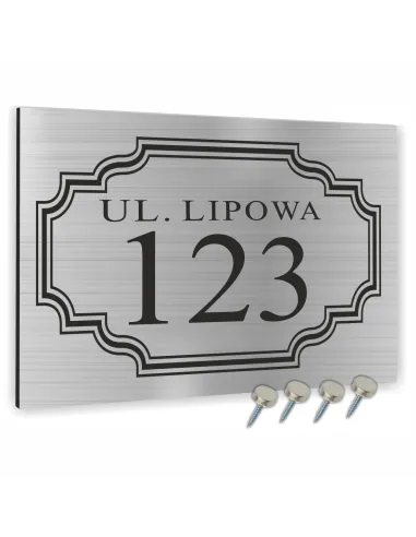 METALOWA TABLICA ADRESOWA NAZWA ULICY ALUMINIUM napis w ramce 20x15 cm dibond