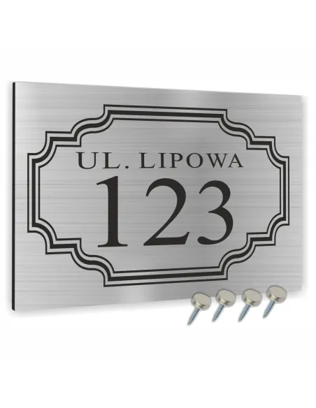 METALOWA TABLICA ADRESOWA NAZWA ULICY ALUMINIUM napis w ramce 20x15 cm dibond