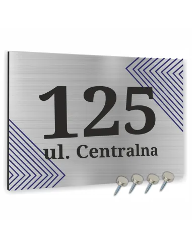 NUMER NA BUDYNEK dom Tabliczka ALUMINIUM delikatny wzór 20x15cm dibond