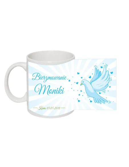 Kubek z nadrukiem bierzmowanie imię prezent na bierzmowanie